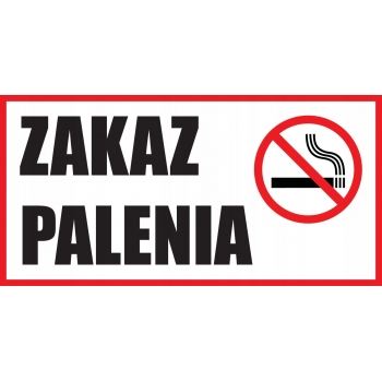 TABLICZKA ZAKAZ PALENIA 30x15cm