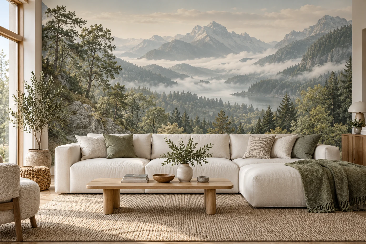 Fototapeta we wnętrzu — wizualizacja AI
