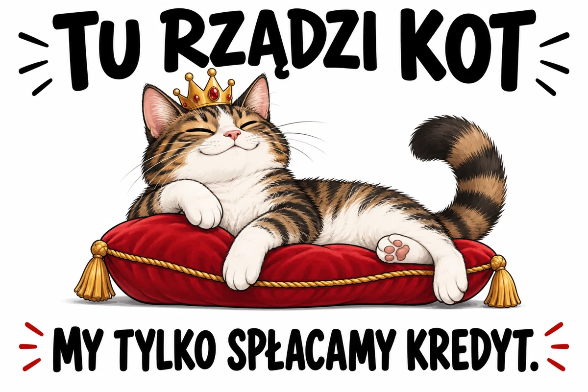 TU RZĄDZI KOT — MY TYLKO SPŁACAMY KREDYT.