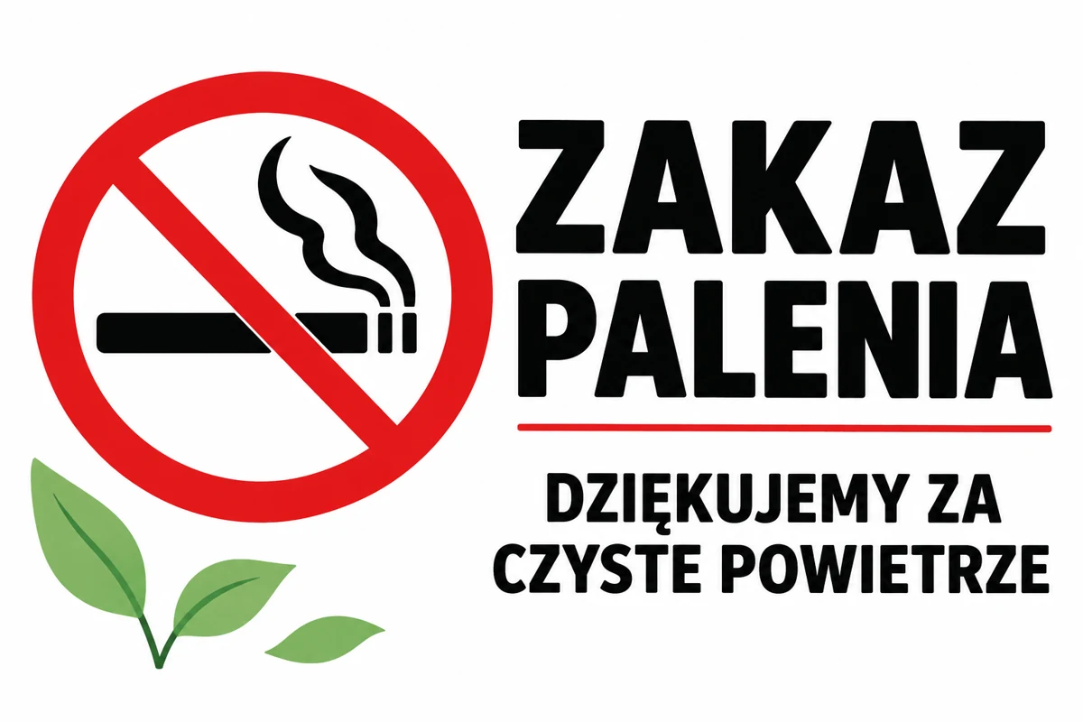 ZAKAZ PALENIA — DZIĘKUJEMY ZA CZYSTE POWIETRZE