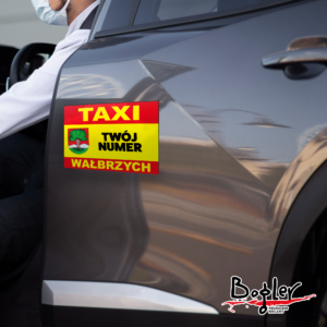 Naklejka magnetyczna – TAXI Wałbrzych — podgląd produktu