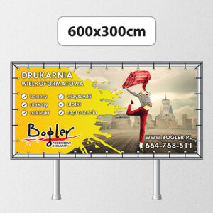 Baner reklamowy 600 × 300 cm — podgląd produktu