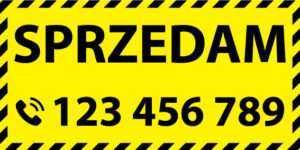 Baner reklamowy SPRZEDAM – różne wzory — podgląd produktu