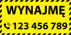 Baner reklamowy WYNAJMĘ – różne wzory — podgląd produktu