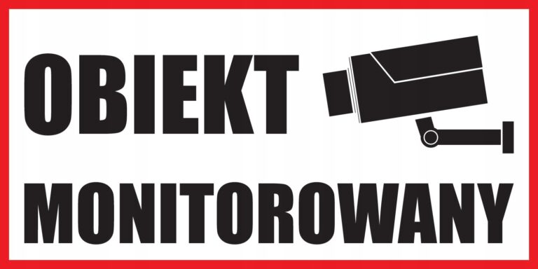 TABLICZKA OBIEKT MONITOROWANY 30 × 15 cm — podgląd produktu