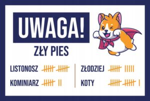 TABLICZKA OSTRZEGAWCZA (UWAGA ZŁY PIES) – SuperHero — podgląd produktu