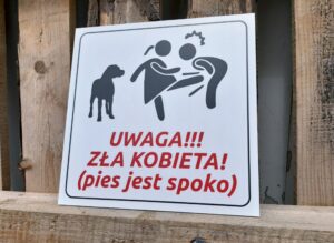 TABLICZKA OSTRZEGAWCZA (pies jest spoko) — podgląd produktu