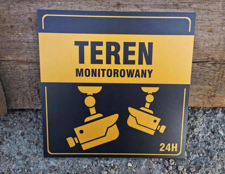 Tabliczka TEREN MONITOROWANY — 20 × 20 cm, wzór 1 — podgląd produktu