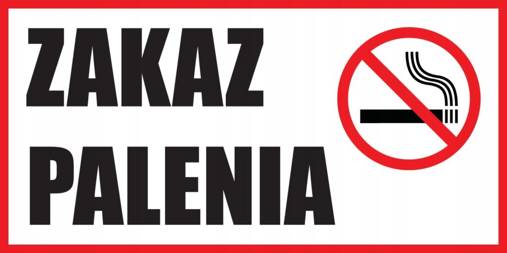TABLICZKA ZAKAZ PALENIA 30 × 15 cm — podgląd produktu