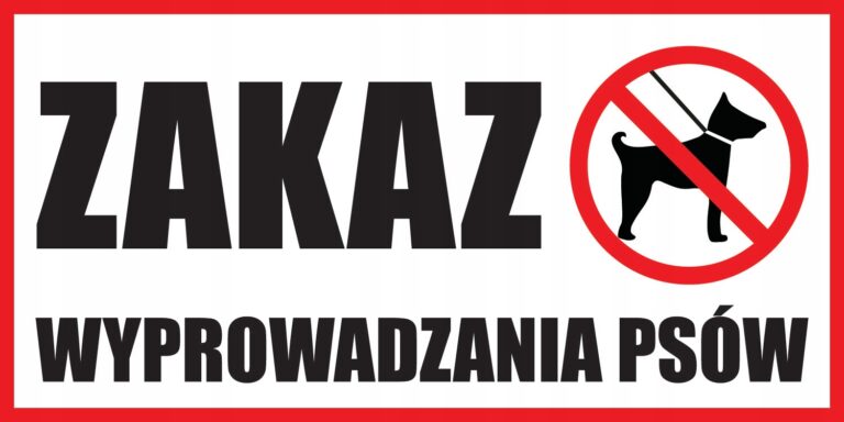 TABLICZKA ZAKAZ WYPROWADZANIA PSÓW — podgląd produktu