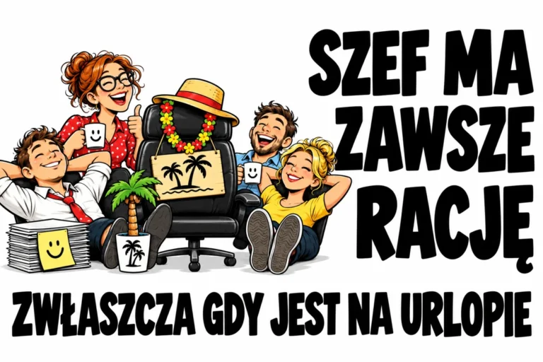 SZEF MA ZAWSZE RACJĘ — ZWŁASZCZA GDY JEST NA URLOPIE | tabliczka Bogler 30 × 20 cm