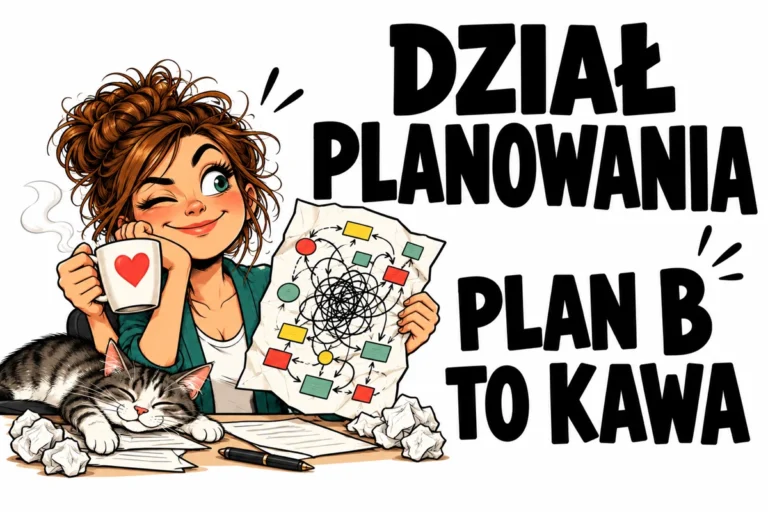 DZIAŁ PLANOWANIA — PLAN B TO KAWA | tabliczka Bogler 30 × 20 cm