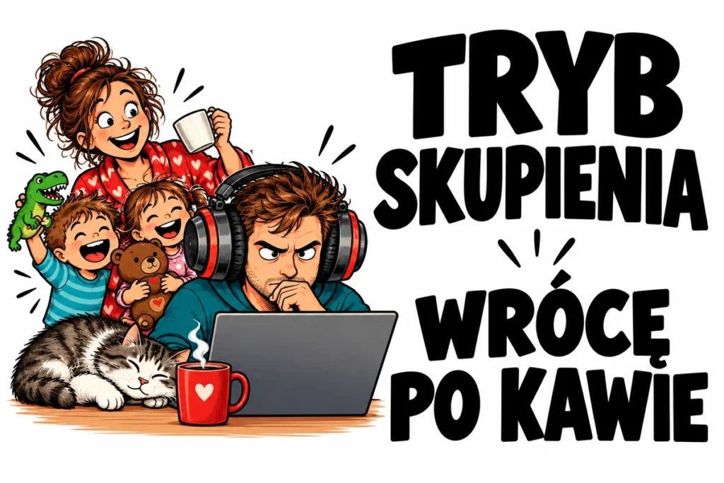 TRYB SKUPIENIA — WRÓCĘ PO KAWIE | tabliczka Bogler 30 × 20 cm
