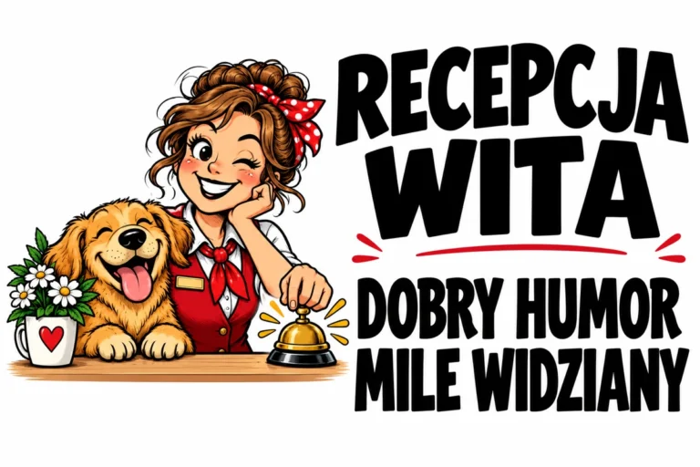 RECEPCJA WITA — DOBRY HUMOR MILE WIDZIANY | tabliczka Bogler 30 × 20 cm