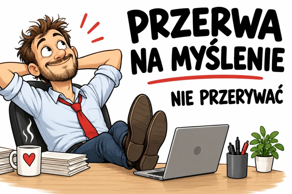 PRZERWA NA MYŚLENIE — NIE PRZERYWAĆ | tabliczka Bogler 30 × 20 cm