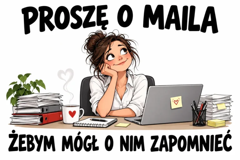 PROSZĘ O MAILA — ŻEBYM MÓGŁ O NIM ZAPOMNIEĆ | tabliczka Bogler 30 × 20 cm