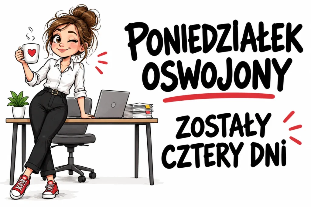PONIEDZIAŁEK OSWOJONY — ZOSTAŁY CZTERY DNI | tabliczka Bogler 30 × 20 cm