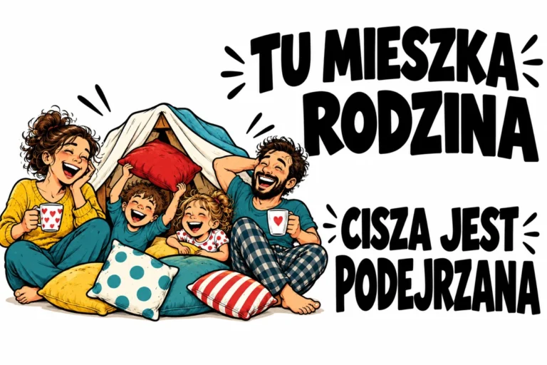 TU MIESZKA RODZINA — CISZA JEST PODEJRZANA | tabliczka Bogler 30 × 20 cm