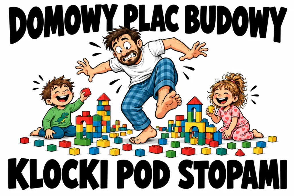 DOMOWY PLAC BUDOWY — KLOCKI POD STOPAMI | tabliczka Bogler 30 × 20 cm