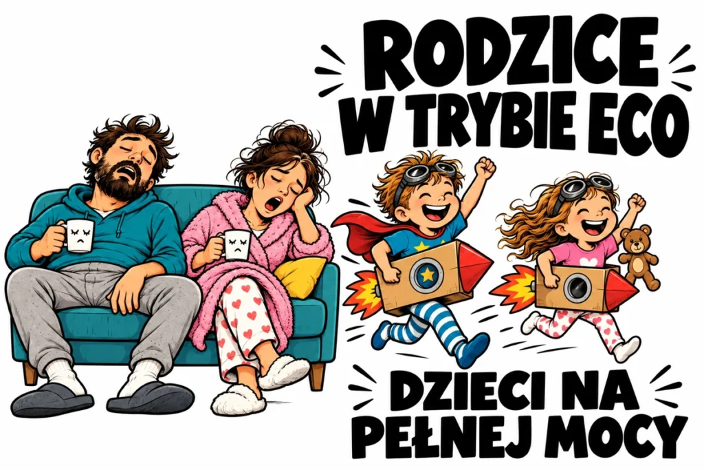 RODZICE W TRYBIE ECO — DZIECI NA PEŁNEJ MOCY | tabliczka Bogler 30 × 20 cm