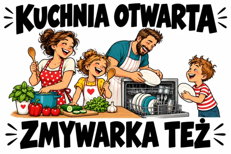 KUCHNIA OTWARTA — ZMYWARKA TEŻ | tabliczka Bogler 30 × 20 cm