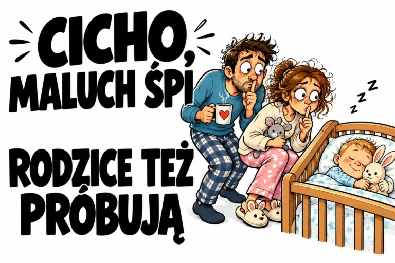 CICHO, MALUCH ŚPI — RODZICE TEŻ PRÓBUJĄ | tabliczka Bogler 30 × 20 cm
