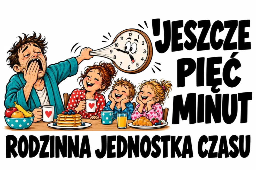 JESZCZE PIĘĆ MINUT — RODZINNA JEDNOSTKA CZASU | tabliczka Bogler 30 × 20 cm