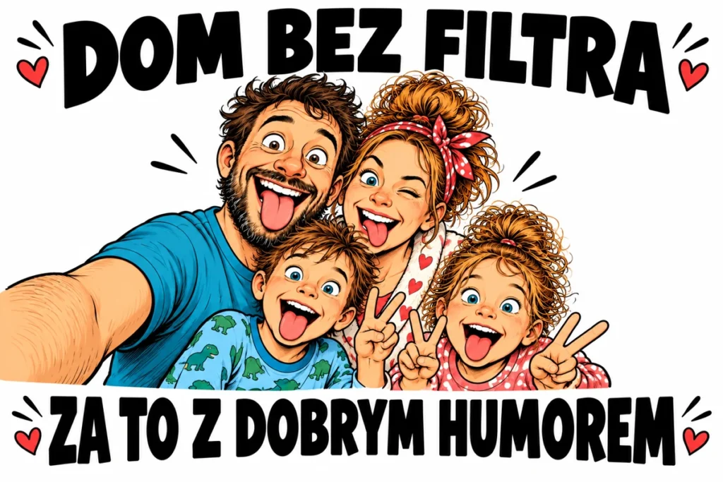 DOM BEZ FILTRA — ZA TO Z DOBRYM HUMOREM | tabliczka Bogler 30 × 20 cm