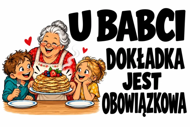 U BABCI — DOKŁADKA JEST OBOWIĄZKOWA | tabliczka Bogler 30 × 20 cm