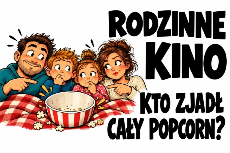 RODZINNE KINO — KTO ZJADŁ CAŁY POPCORN? | tabliczka Bogler 30 × 20 cm