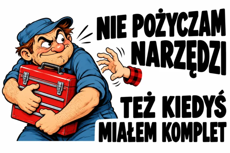 NIE POŻYCZAM NARZĘDZI — TEŻ KIEDYŚ MIAŁEM KOMPLET | tabliczka Bogler 30 × 20 cm