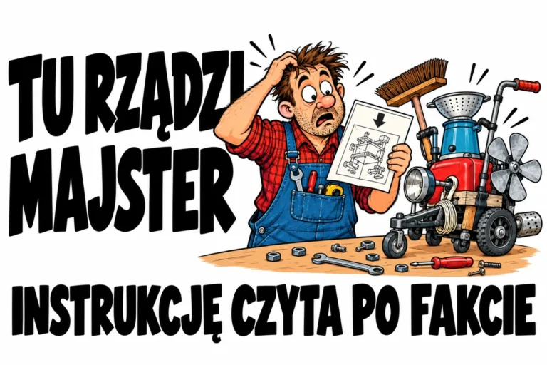 TU RZĄDZI MAJSTER — INSTRUKCJĘ CZYTA PO FAKCIE | tabliczka Bogler 30 × 20 cm