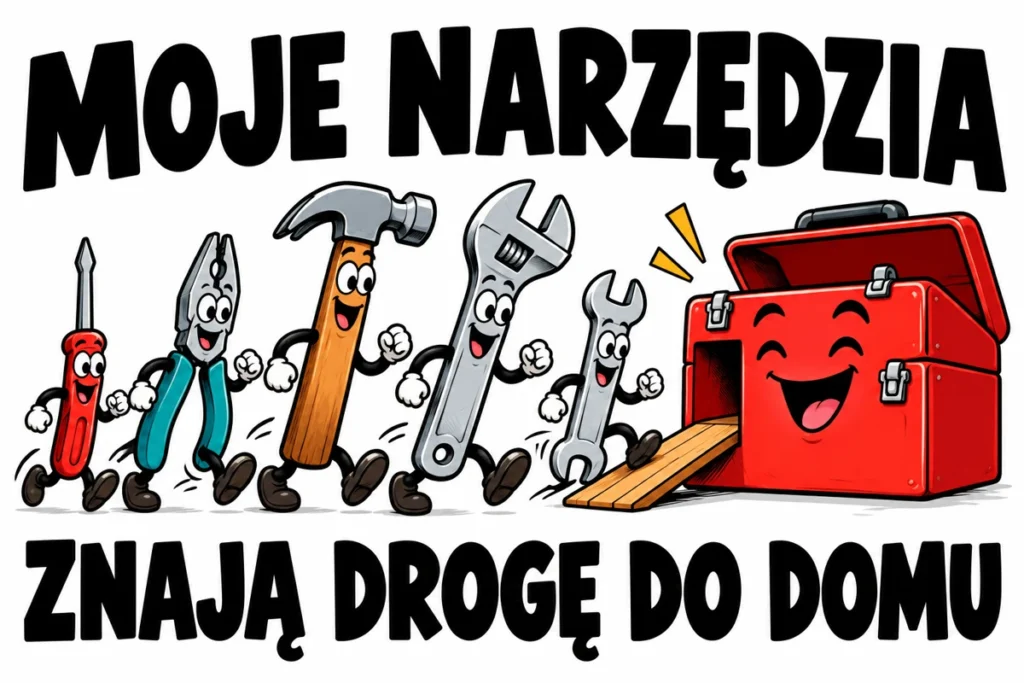 MOJE NARZĘDZIA — ZNAJĄ DROGĘ DO DOMU | tabliczka Bogler 30 × 20 cm