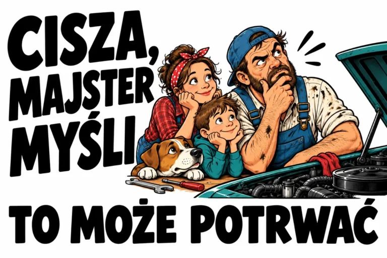 CISZA, MAJSTER MYŚLI — TO MOŻE POTRWAĆ | tabliczka Bogler 30 × 20 cm