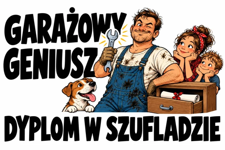 GARAŻOWY GENIUSZ — DYPLOM W SZUFLADZIE | tabliczka Bogler 30 × 20 cm