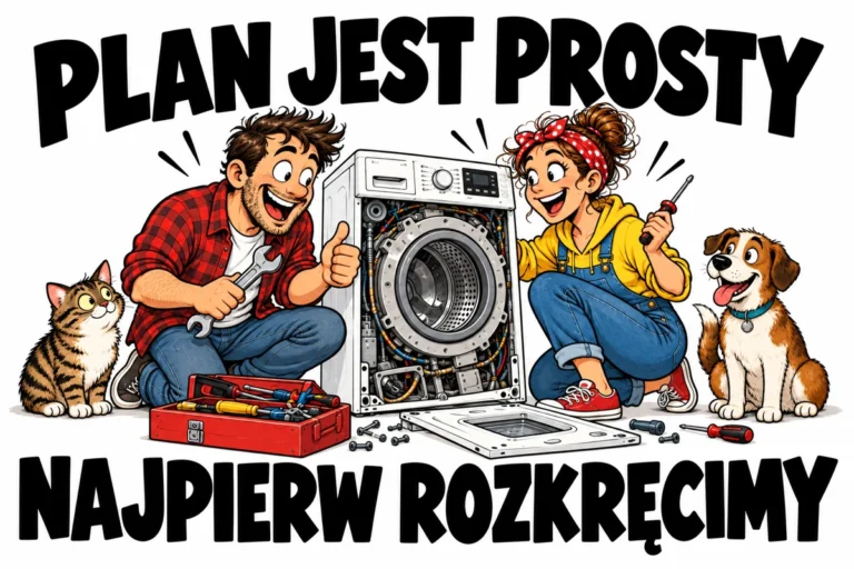 PLAN JEST PROSTY — NAJPIERW ROZKRĘCIMY | tabliczka Bogler 30 × 20 cm