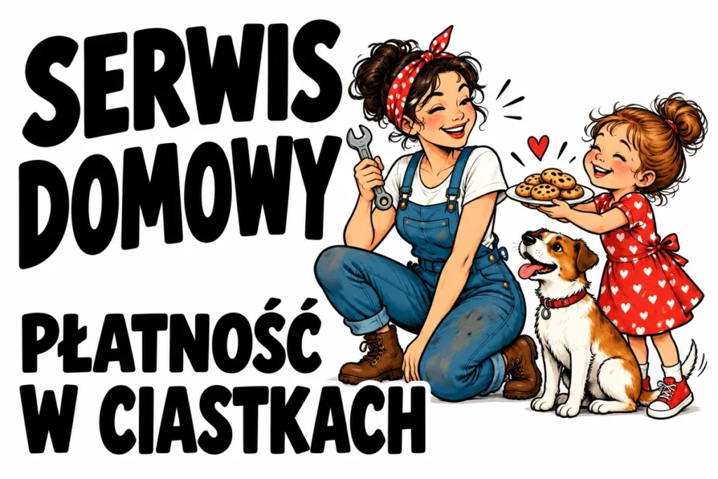 SERWIS DOMOWY — PŁATNOŚĆ W CIASTKACH | tabliczka Bogler 30 × 20 cm