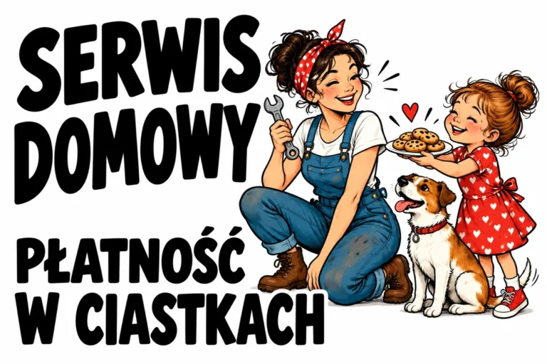 SERWIS DOMOWY — PŁATNOŚĆ W CIASTKACH | tabliczka Bogler 30 × 20 cm