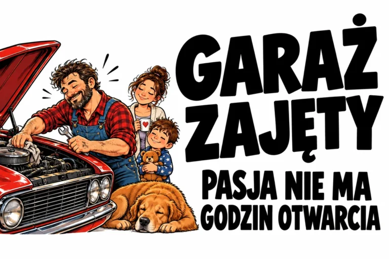 GARAŻ ZAJĘTY — PASJA NIE MA GODZIN OTWARCIA | tabliczka Bogler 30 × 20 cm