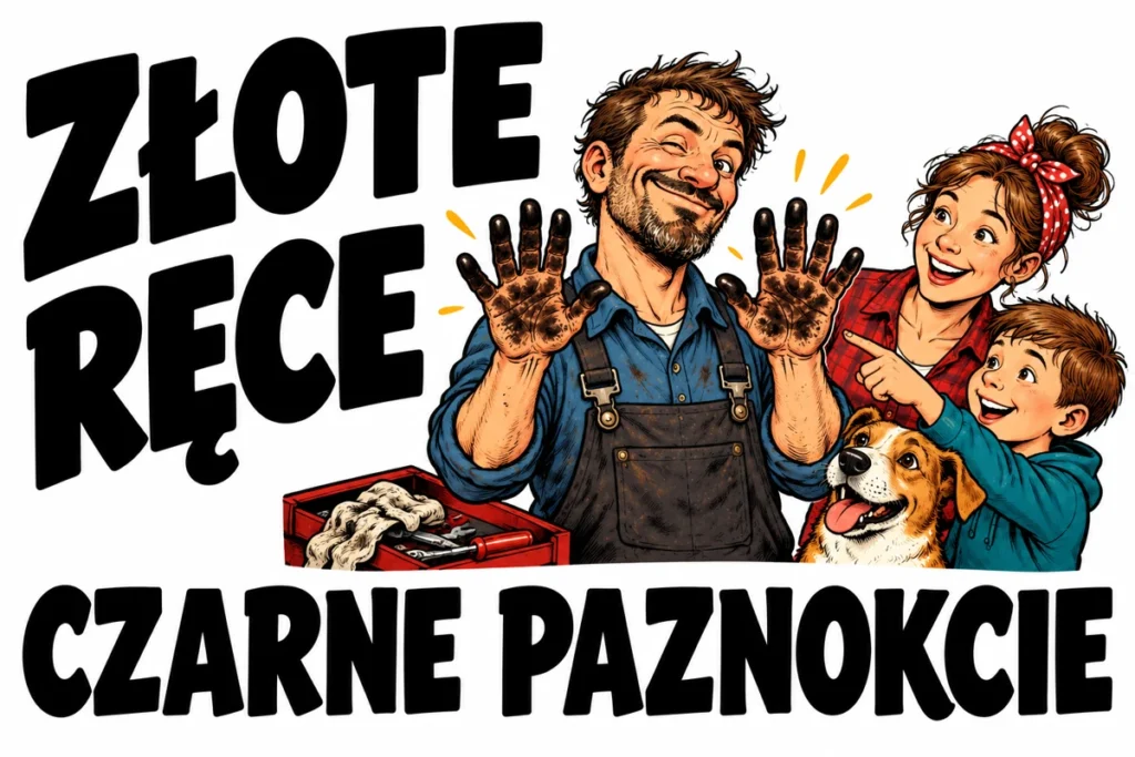 ZŁOTE RĘCE — CZARNE PAZNOKCIE | tabliczka Bogler 30 × 20 cm