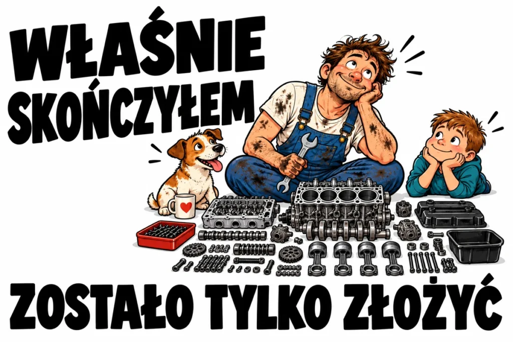 WŁAŚNIE SKOŃCZYŁEM — ZOSTAŁO TYLKO ZŁOŻYĆ | tabliczka Bogler 30 × 20 cm