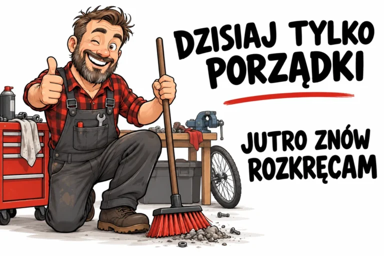 DZISIAJ TYLKO PORZĄDKI — JUTRO ZNÓW ROZKRĘCAM | tabliczka Bogler 30 × 20 cm