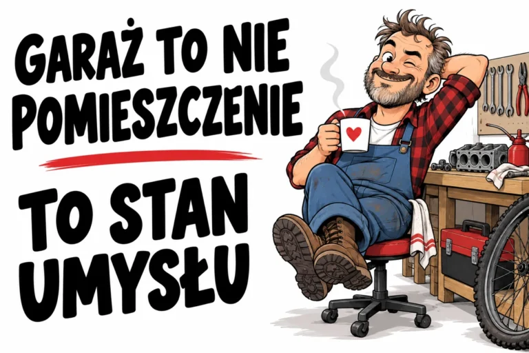 GARAŻ TO NIE POMIESZCZENIE — TO STAN UMYSŁU | tabliczka Bogler 30 × 20 cm
