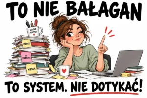TO NIE BAŁAGAN — TO SYSTEM. NIE DOTYKAĆ!