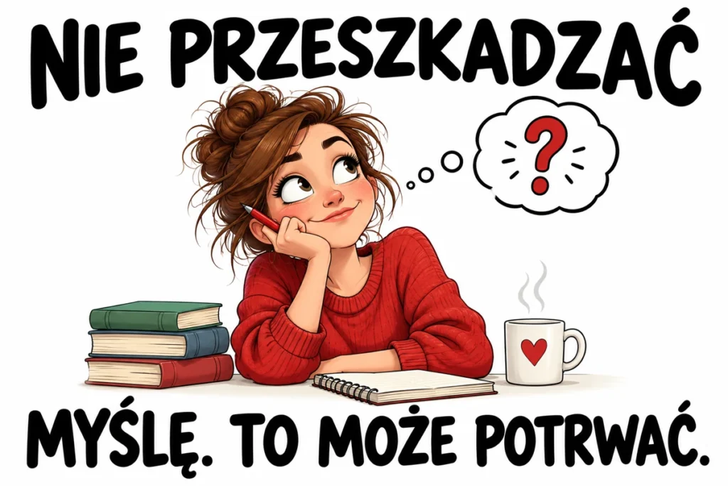 NIE PRZESZKADZAĆ — MYŚLĘ. TO MOŻE POTRWAĆ.