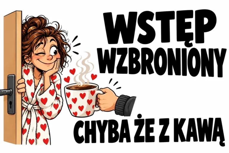 WSTĘP WZBRONIONY — CHYBA ŻE Z KAWĄ | tabliczka Bogler 30 × 20 cm