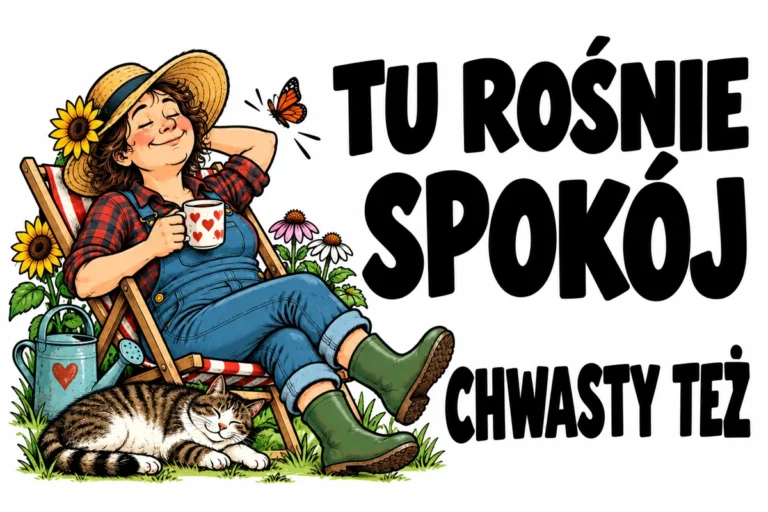 TU ROŚNIE SPOKÓJ — CHWASTY TEŻ | tabliczka Bogler 30 × 20 cm