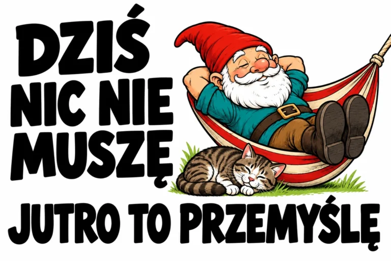 DZIŚ NIC NIE MUSZĘ — JUTRO TO PRZEMYŚLĘ | tabliczka Bogler 30 × 20 cm