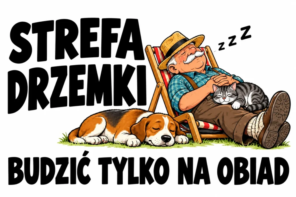 STREFA DRZEMKI — BUDZIĆ TYLKO NA OBIAD | tabliczka Bogler 30 × 20 cm