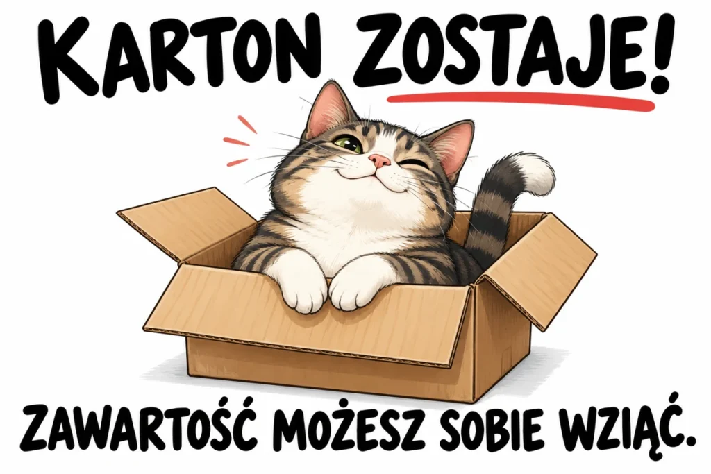 KARTON ZOSTAJE! — ZAWARTOŚĆ MOŻESZ SOBIE WZIĄĆ.